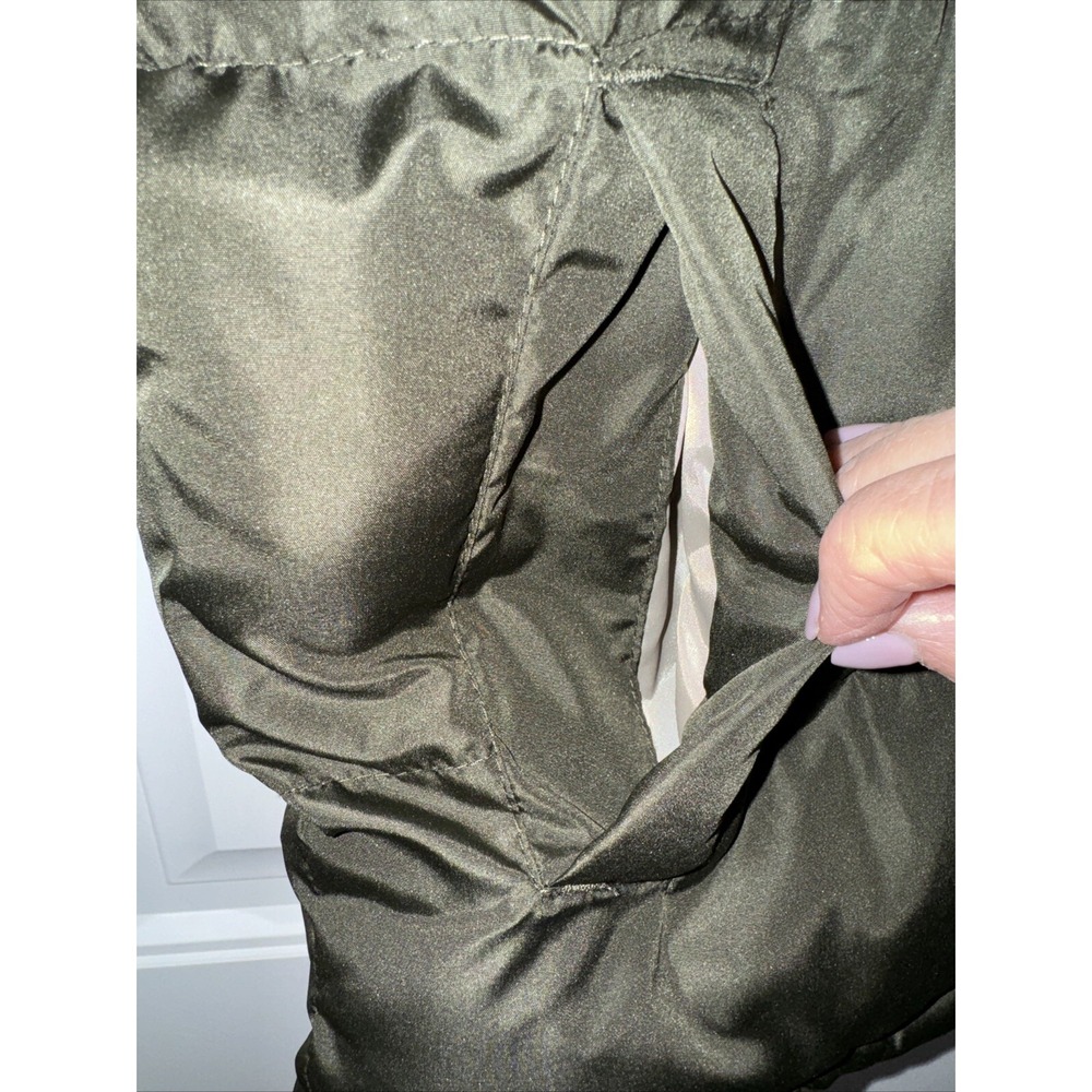 FTP Puffer Vest Women Medium Olive Green Quilted Full Zip Stand Collar Vest - Picture 4 of 5